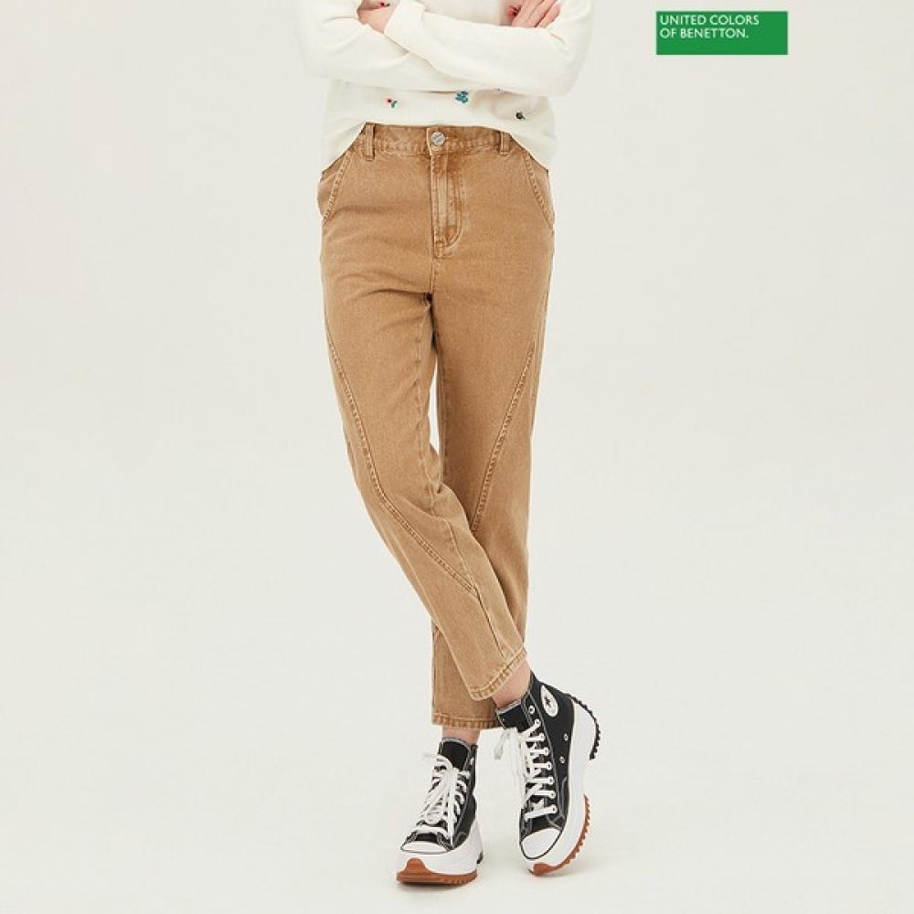 

[Benetton] Benetton Incision Baggy Fit Color Denim Pants Badp14411 BG_Beige/42