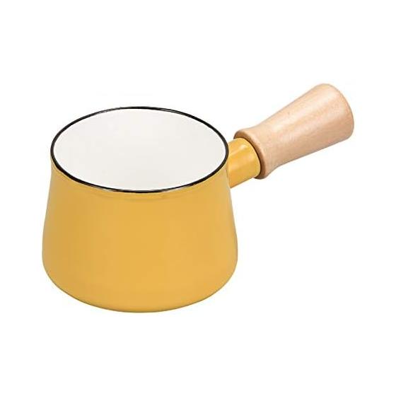 Pearl Metal Milk Pan Pot 10cm Enamel Enamel Yellow Petit HB-5066