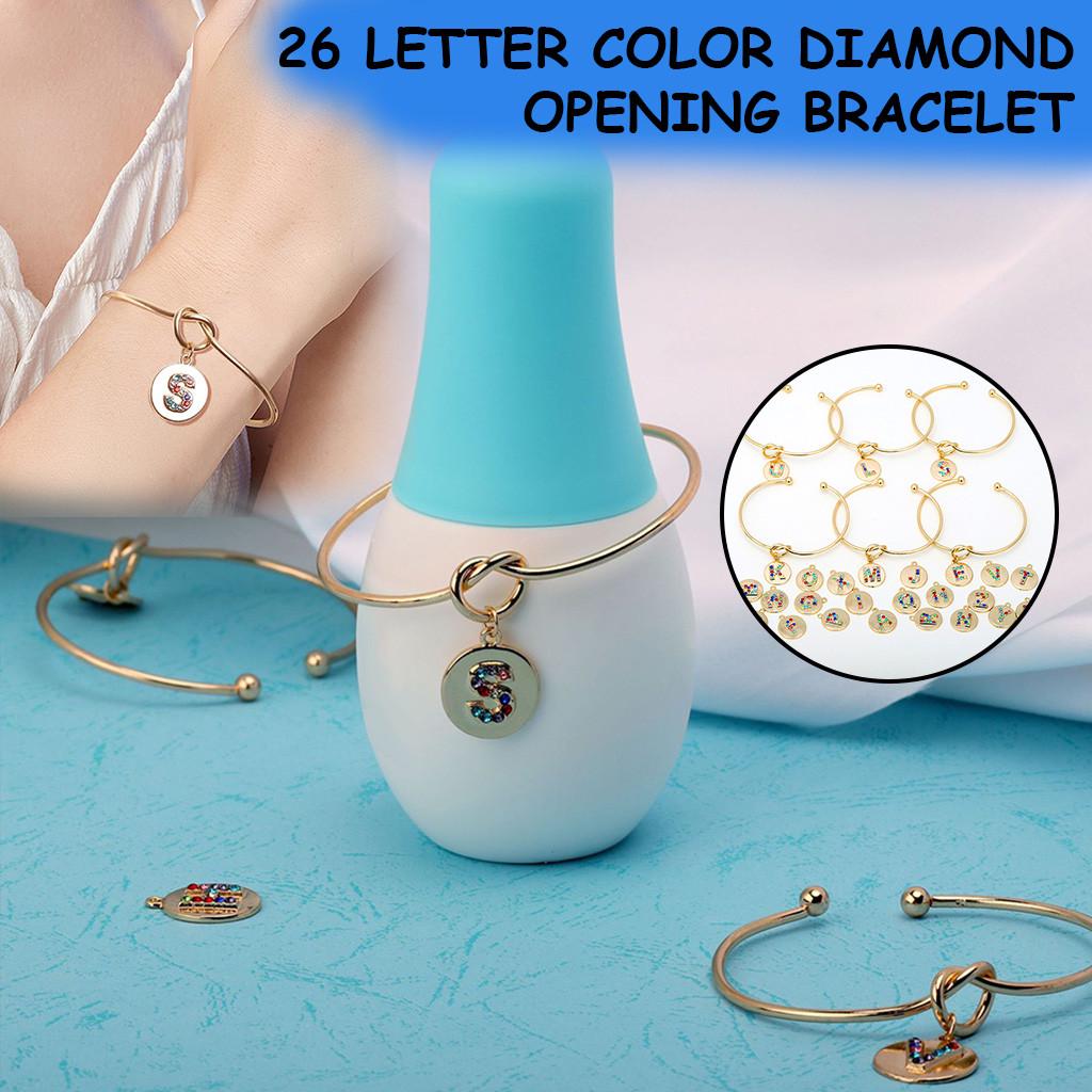 

Леди Золото Бриллиант Алфавит Завязанный Браслет Подруги День Рождения Подарок Ювелирные изделия