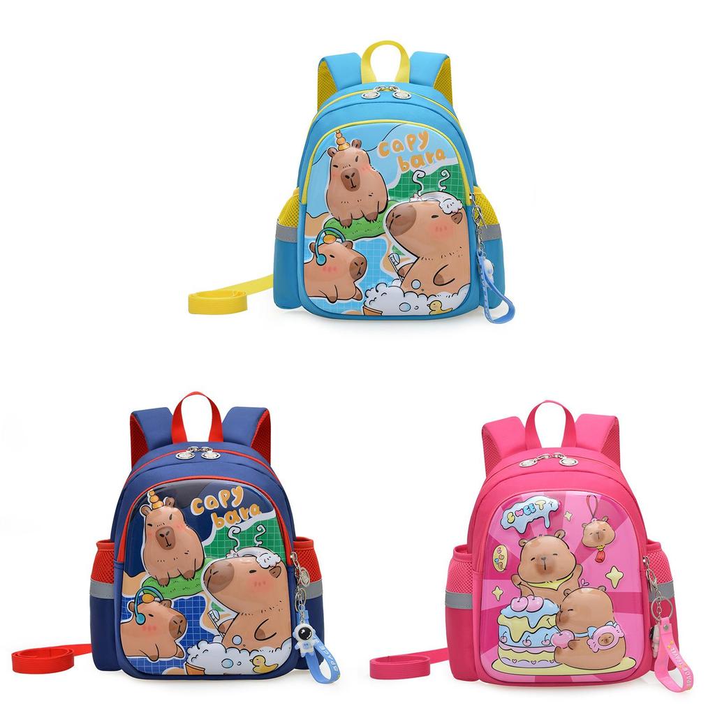Cartoon Childrens Capybara School Backpack With Breathable Oxford Fabric