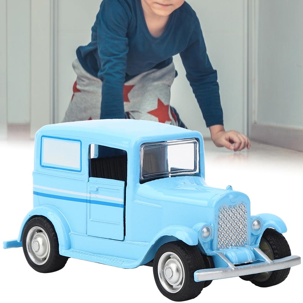 Alloy Car Toy Vintage Simulation Vehicle Model Children Kid Pull Back Vehicle Toy(Blue )