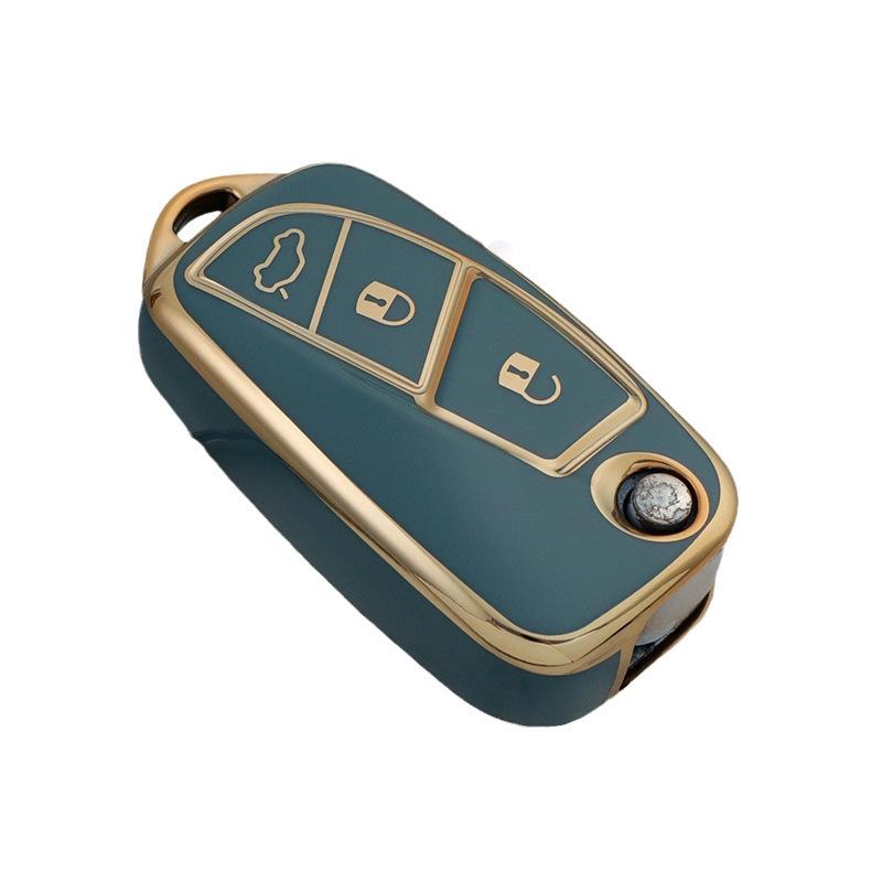 Fiat Panda Schlüsselhülle mit Goldrand - Europäische Stil Schutzhülle für Schlüssel