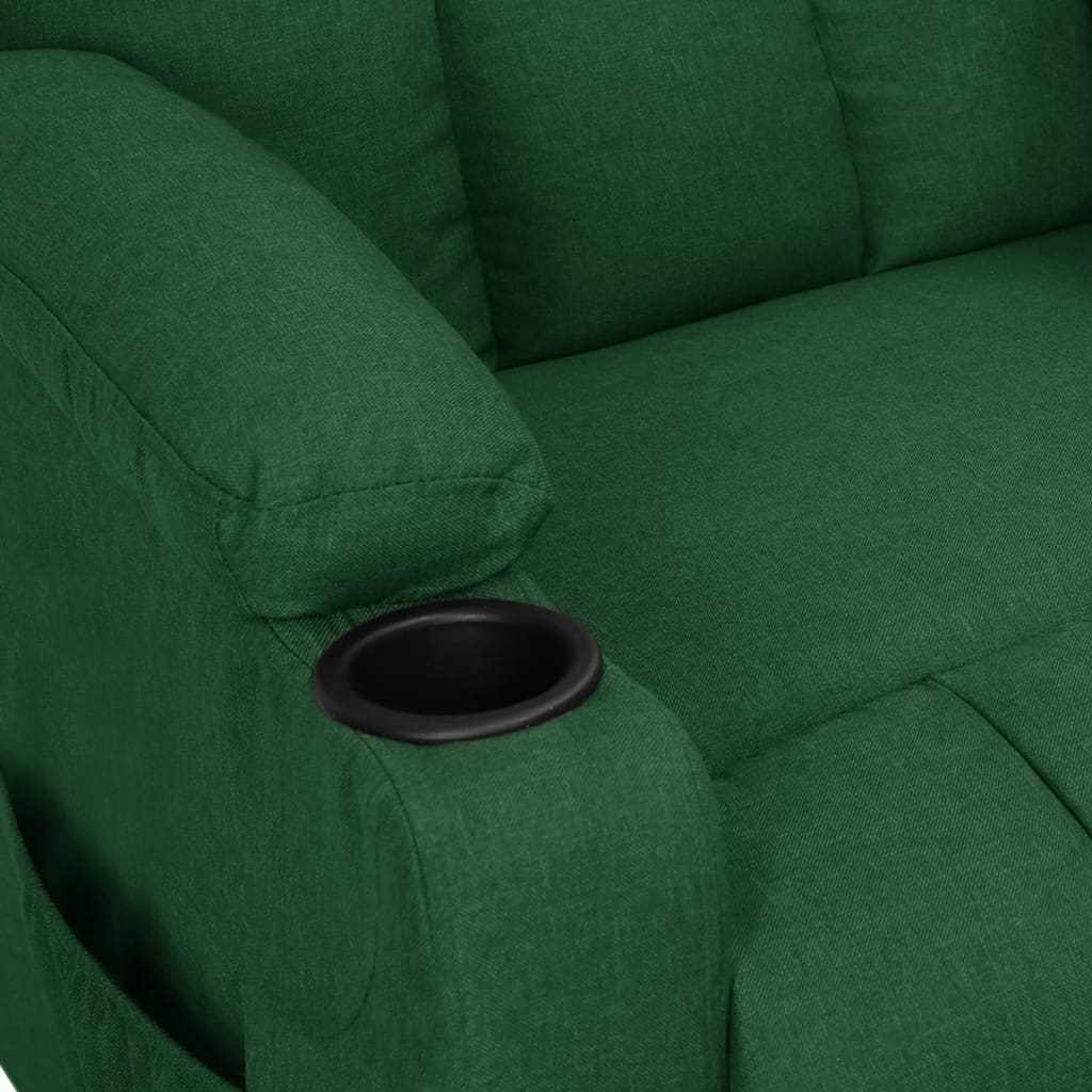 Recliner Chair Dark Green Fabric