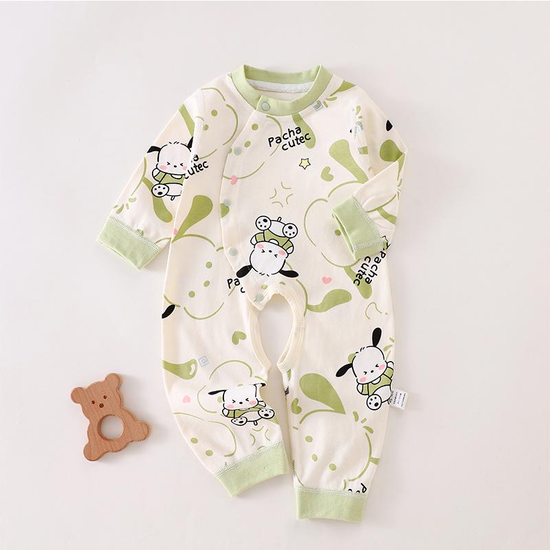 

Infant & Toddler Cotton Onesie, Open Crotch, Unisex Monk Suit, Four Seasons, Long Sleeve, Side Opening Base Layer Size 90 (21-25 lbs)