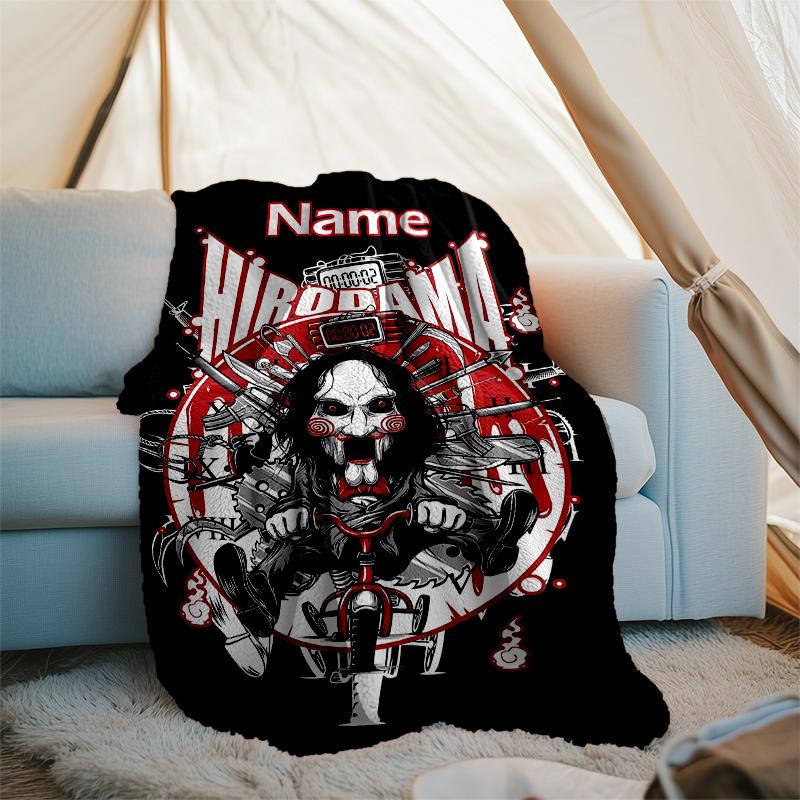 Personalized Custom Name Blanket - Billy the Puppet Print Design,Blanket for Sofa,Bed,Travel,Camping - Soft and Warm, Great Gift