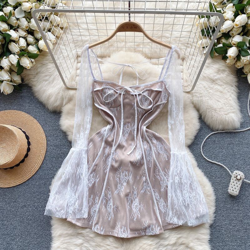 

Design Palace Style Mesh Pure Desire Sexy Dress Light apricot L