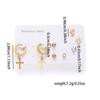 Versatile 18K Titanium Steel Earrings Set with Cross, Heart, and Butterfly Pendants