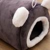Plush Hamster House with Bear Ears Winter Warm Guinea Pig Rat Chinchilla Rabbit Parrot Squirrels Bed Nest Small Pet Cave Bed Sleeping Nest