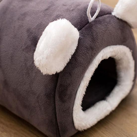 Plush Hamster House with Bear Ears Winter Warm Guinea Pig Rat Chinchilla Rabbit Parrot Squirrels Bed Nest Small Pet Cave Bed Sleeping Nest