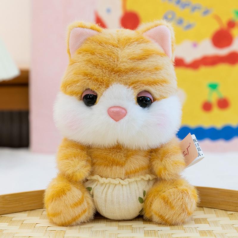 Cute Cat Plush Desk Ornament – Small Cloth Doll, Study Buddy, Birthday Gift
