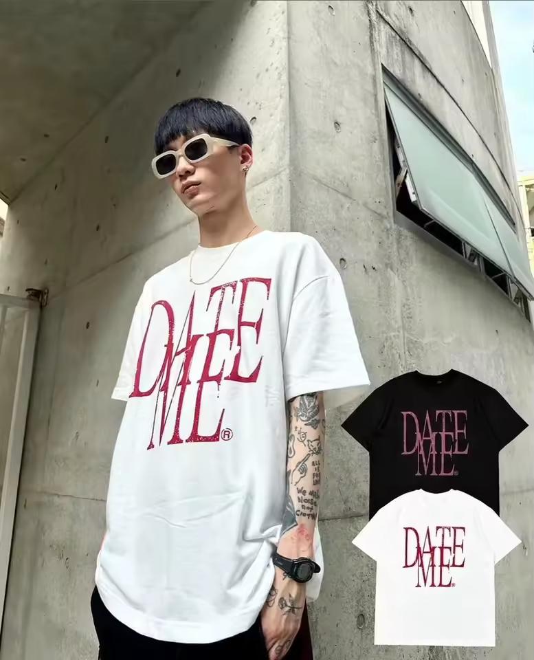 Date Me Distressed Gothic Y2K Street Trendy Brand Graphic Tee Cotton Mens Womens T shirt Summer Streetwear