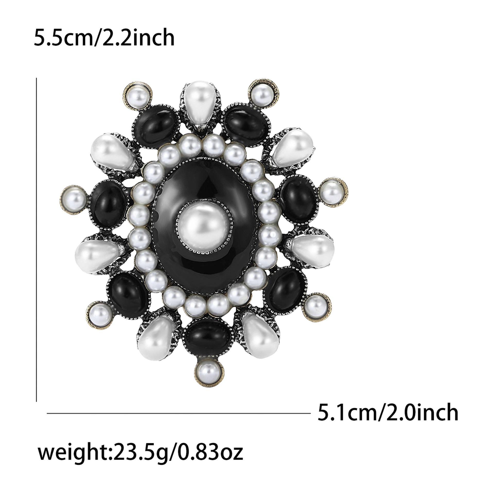 

Креативная винтажная брошь-медаль из жемчуга из сплава, изысканная универсальная брошь для женского костюма, кардигана, корсажа, аксессуаров