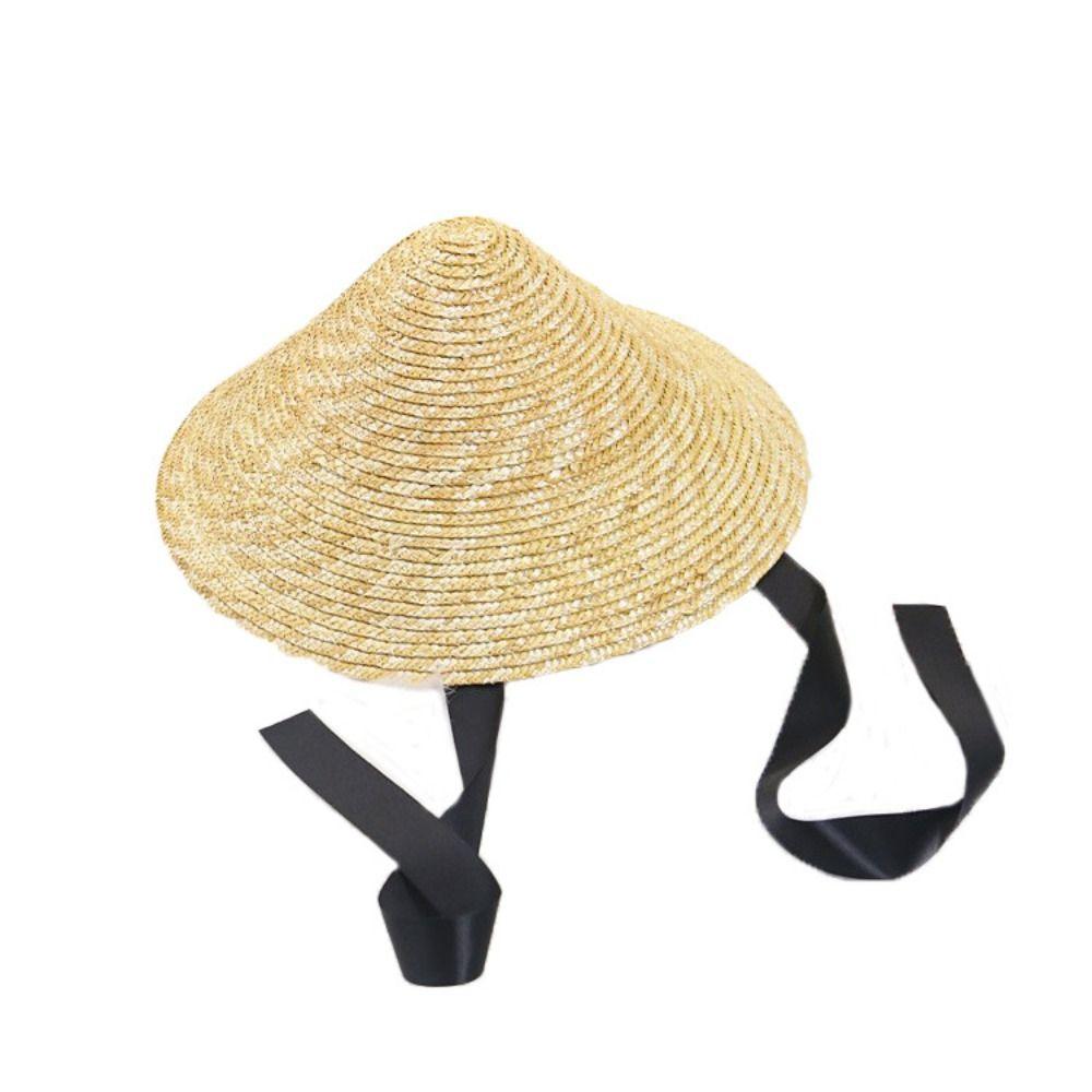 Korean Kids Sun Hat Big Brim Straw Visor Cap for Children Girls Straw Hat  Seaside Vacation