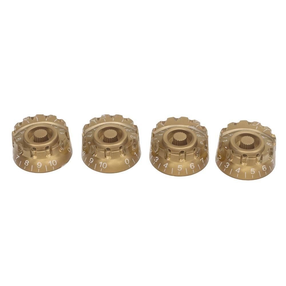 4PCS Gold Black White Guitar Control Knobs Knurled Design Guitar Knob  Electric Guitar золотой