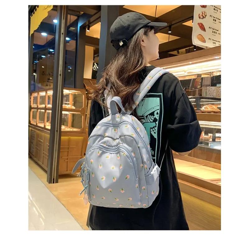 Ins Niche Japanese Korean Primary and Secondary School Students Schoolbags Are Large Capacity Light and Lovely Printed Backpack