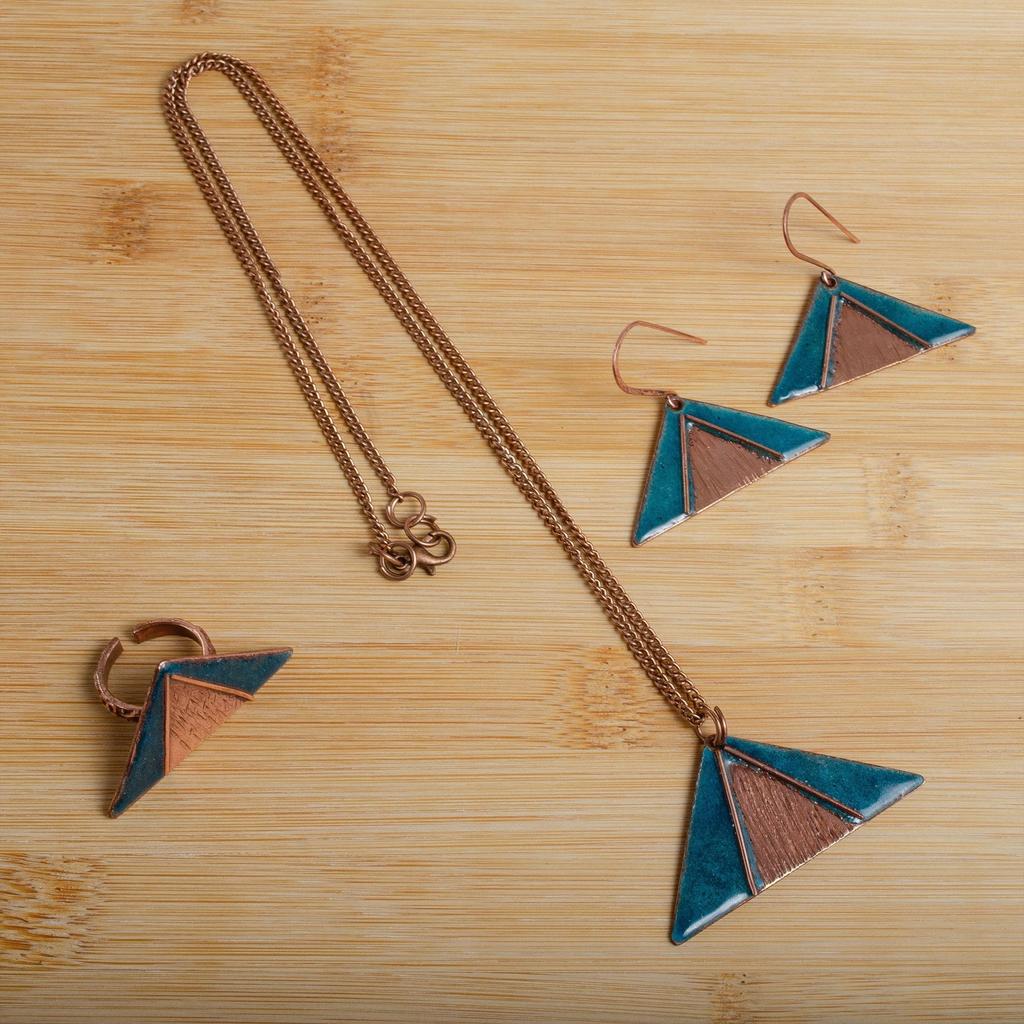 Enamel Copper Jewelry Set