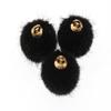 10pcs Imitation Water Mink Pompom Earring Pendant DIY Craft Supplies Cute Plush Fur Ball Beads DIY Handmade Jewelry Findings