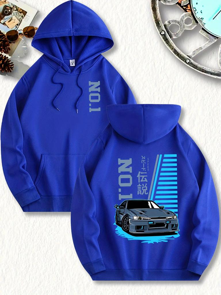 New Stylish MenS Hoodie Designed Like a Cool Sports Car Perfect for Casual Wear with a Drawstring Hood Front Kangaroo Pocket