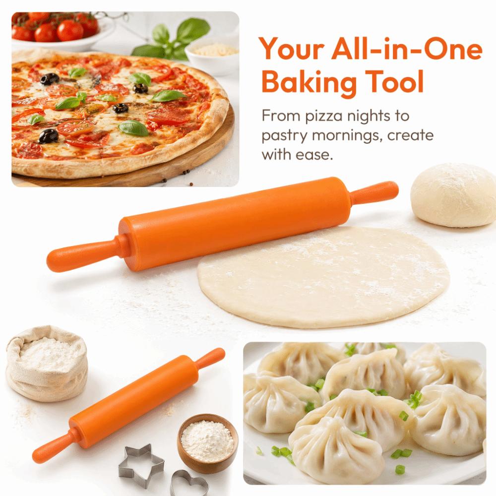 Food Grade Rolling Pins Non-Stick Cookie Dough Tool Durable Silicone Rolling Pin  Dough Preparation