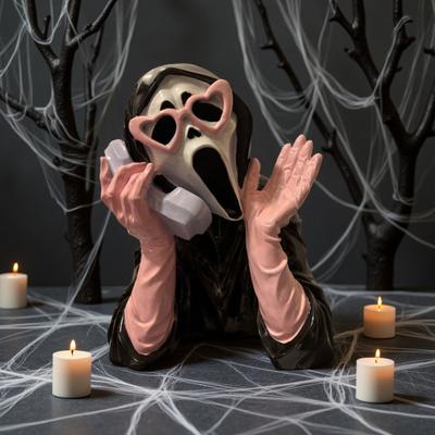 Yousheng Krzyczący Duch Figurka Halloween Duch Twarz Statua Kolekcjonerska Żywica Postać Horroru Ozdoba na Półkę Komodę Dekoracja