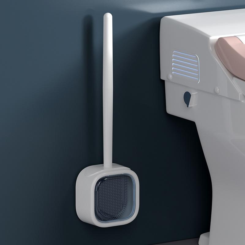 No Blind Spots Toilet Brush, Household Bathroom Wall Mounted Set, Toilet Washing Brush, Magic Tool for Cleaning Silicone Toilet Brush