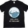 Casual Summer Man Tshirt Lake Scene With Sun And Boat Short Sleeve Cotton O Neck Tshirt Hiphop Cheap Tshirt Bigger Size