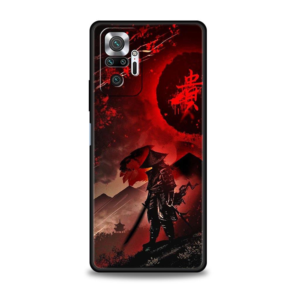 Painting Japan Samurai Art Phone Case For Xiaomi Redmi Note 14 13 5G 10 11 12 Pro Plus 4G 14C 13C 12C 10C Black Cover