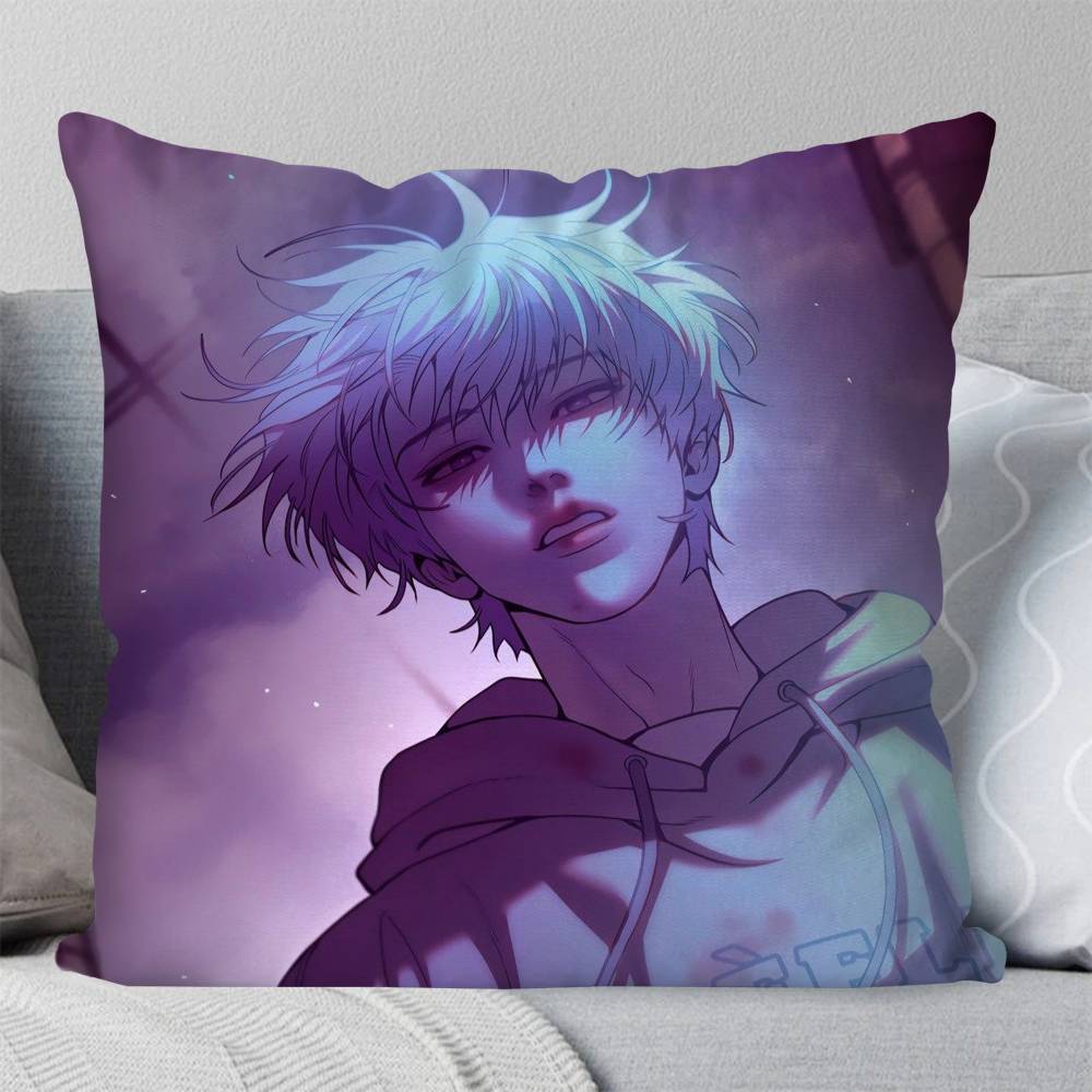 PPearl Boy Manga Pillow Case Fashion Square Pillowcase Bedroom Sofa Room Ins Decoration Leisure