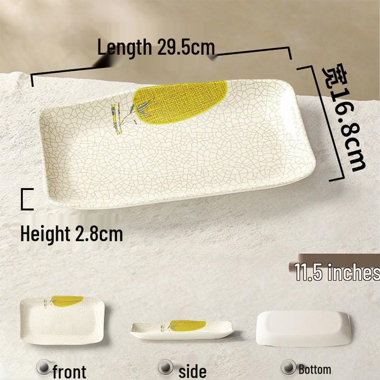 Melamine Rectangular Porcelain-Style Plate for Hot Pot & Side Dishes