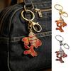 Zinc Alloy Keychain Pendant, Fish Shape Key Holder with Rhinestones Inlaid, Enamel Craft Lobster Clasp Keyring Bag Charm