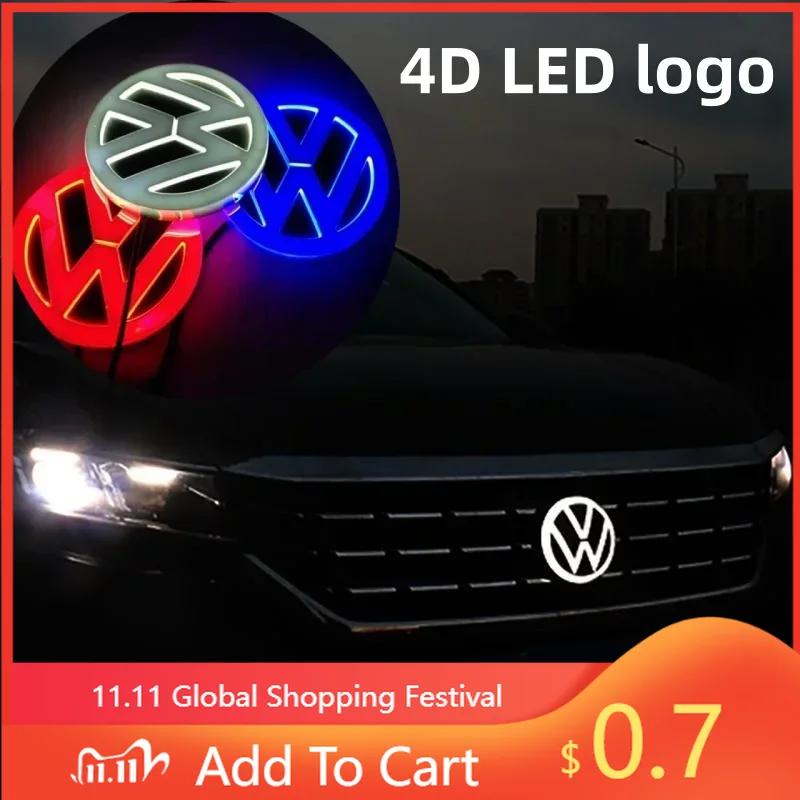 For VW 4D LED for Volkswagen logo light front and rear logo stickers suitable for Tiguan/Passat/Golf/Polo/Jetta/Beetle/CC/MK5/
