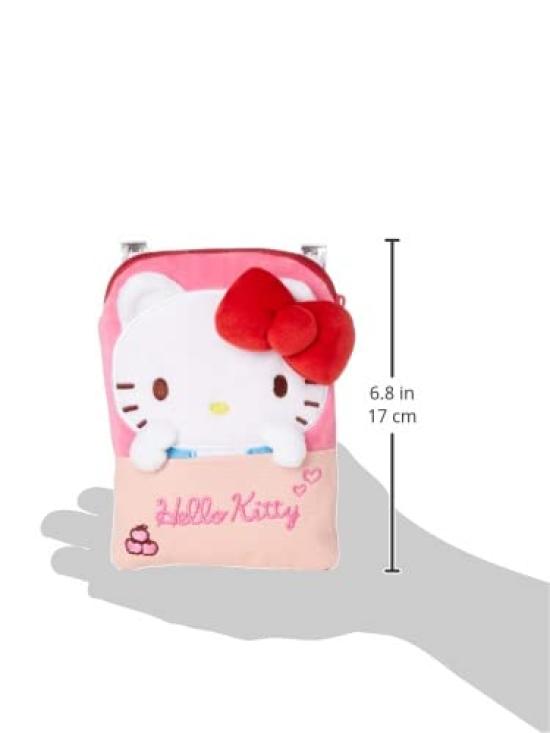 Marushin Mascot Pocket Hello Kitty and Hyokotto Kitty Kindergarten and Preschool Entry Perfect for and Elementary Product 3065014600 Pouch, Character,