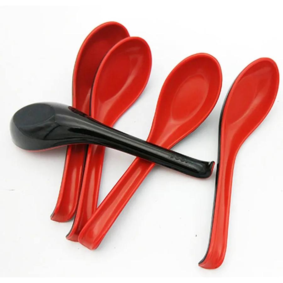 5pcs High Temperature Resistant Plastic Spoon Multicolor Available Suit for Household Restaurant Cafeteria Classic Style Spoon