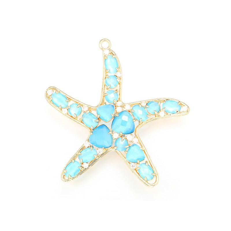 ZHUKOU 52x54mm pandantiv fashion Stea de mare din Cristal pentru femei Accesorii Handmade pentru Realizarea Colierelor Cercei model:VD417
