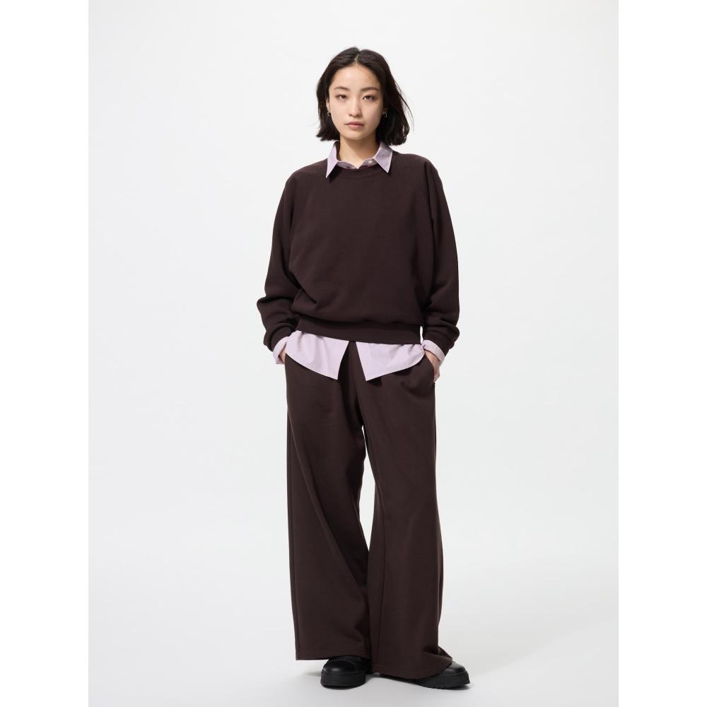 

Uniqlo Sweat Wide Pants Short Length Model 39 DARK BROWN/3XL