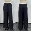 2026 Women's Casual Wide-Leg Pants with Knot Waist and Textured Fabric