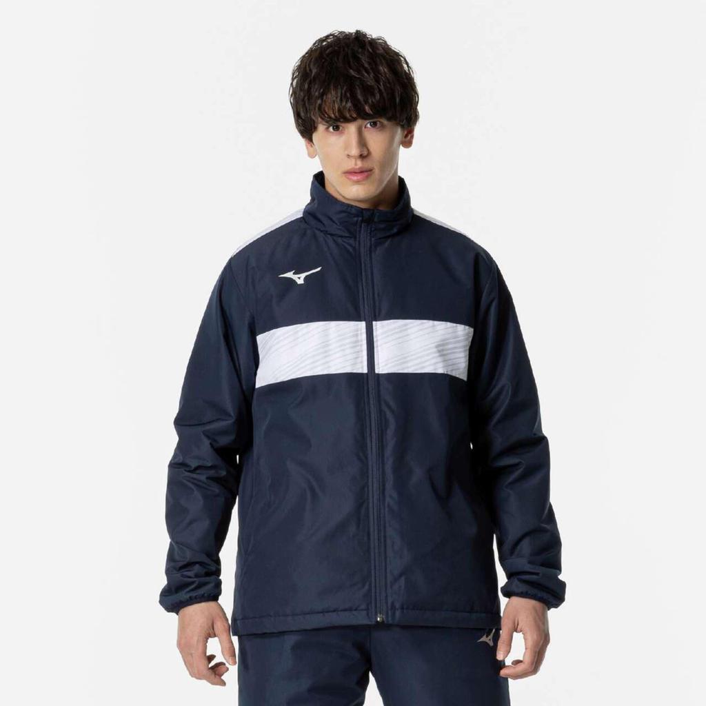 Mizuno Soccer Warmer Shirt Dress Navy Jacket, Water-Repellent, (P2MEB590)