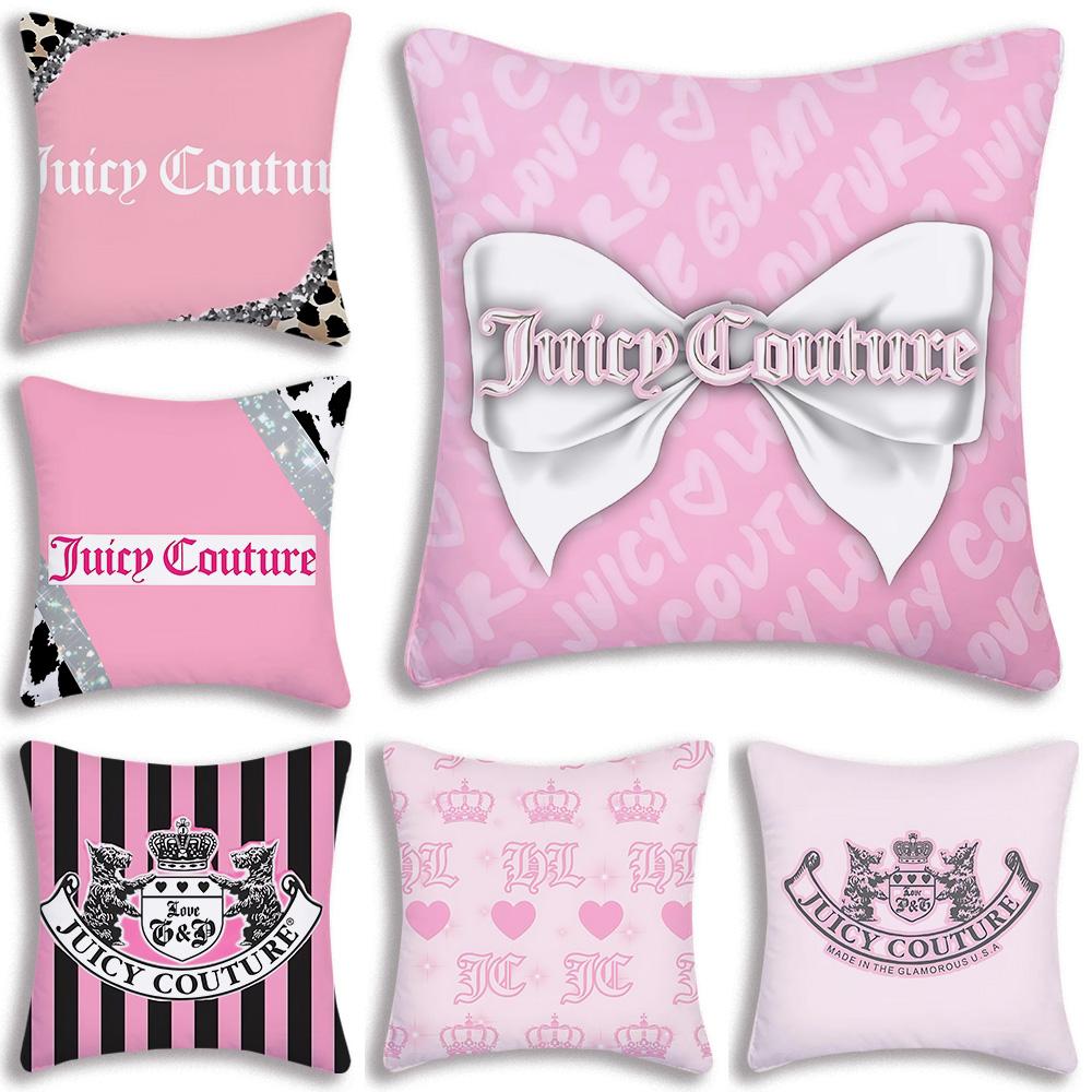 Fashion J-Juicys Pink C-Couture Pillow Covers Cartoon Sofa Decorative Home Double-sided Printing Short Plush Cute Cushion Cover