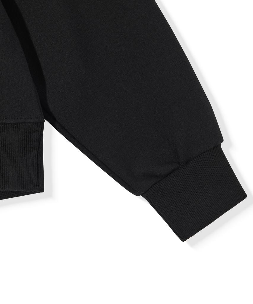 PIANER Hap-Po Oversized Crop Sweatshirt (Black)