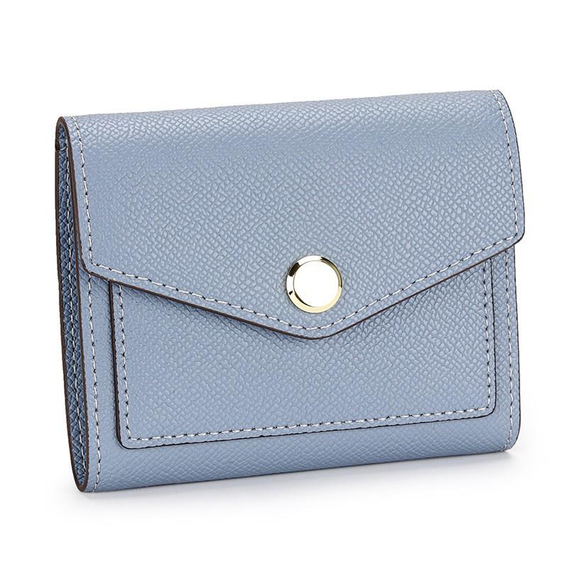 Wallet Women's Genuine Leather Short Three-fold Change Purse Fashionable Contrasting Color Multi-card Full-leather Bag