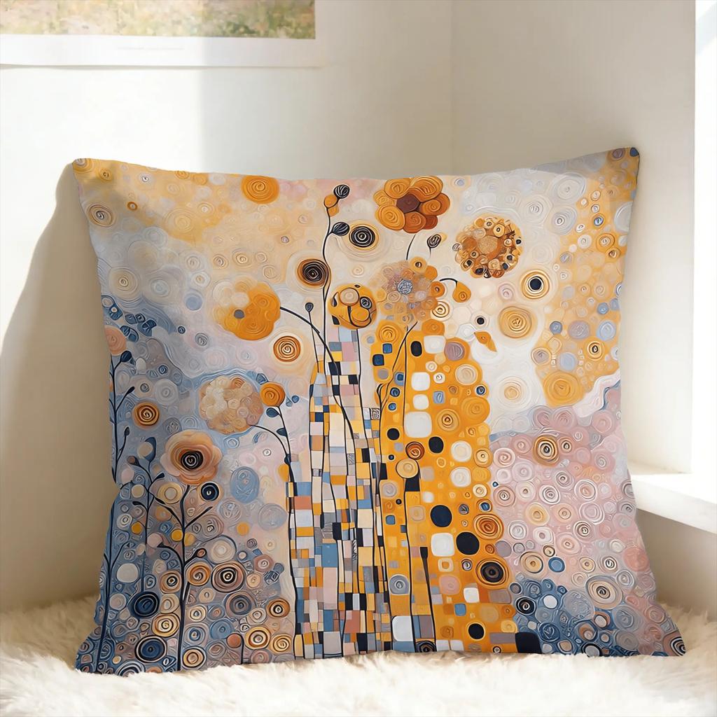 Gustav Klimt Kunst Kissenbezug Druck Kissenbezug Neuheit Kissenhülle für Sofa Couch Bett Wohnzimmer