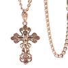 Hollow Cross Jesus Pendant Rose Gold Color Necklace Women's Color-preserving Jewelry