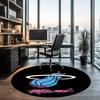 Miami Heat Printed Round Rug Carpet Chair Rug Area Rug Entryway Doormats,for Office Chair Living Room Bedroom Kitchen Room.