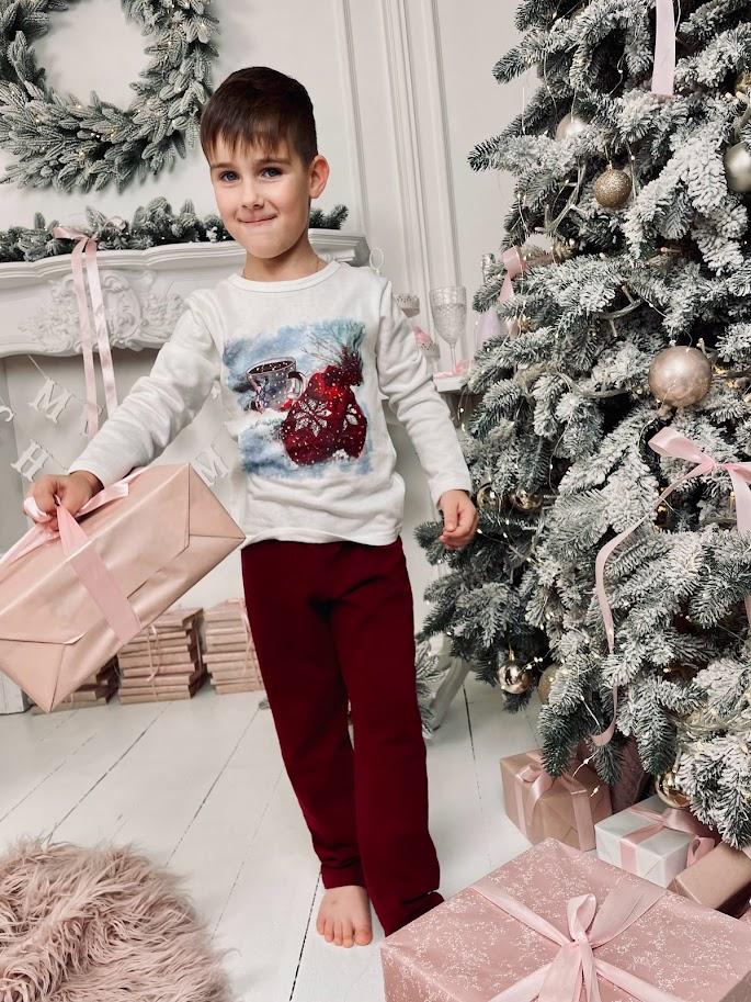 Kids’ Family Look Pajama Set – Warm Sleepwear with Christmas Print, Winter, 6076-7 HC