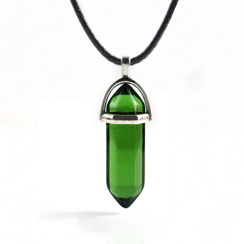 Hermoso Collar de Piedra de Cristal Natural con Colgante Hexagonal Único para Curación