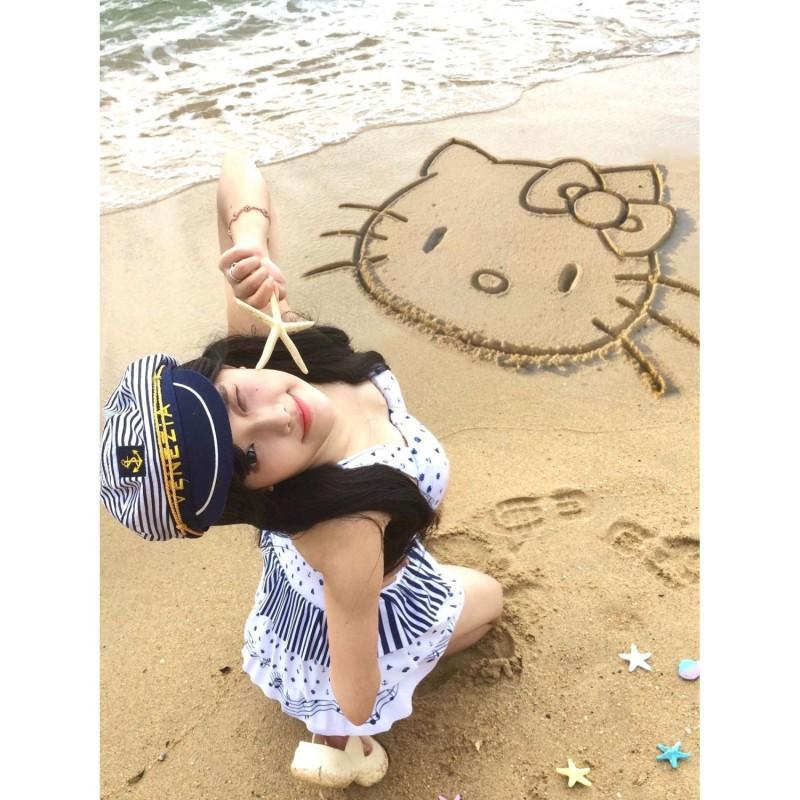 Pure Desire Swimsuit Women Ins Beach Hot Onepiece Skirt Conservative Skin-covering Student Navy