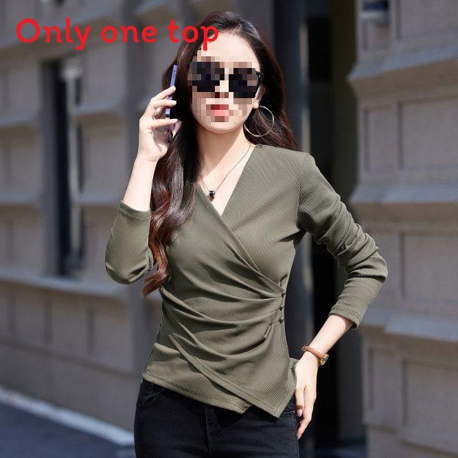 T Shirt Spring Fall Oversize V Neck With Embroidery For Private Style Fashion