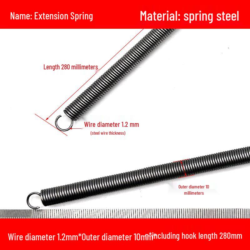 1.2mm Wire Extension Spring with Hook - Soft Tensile Force Spring Accessory