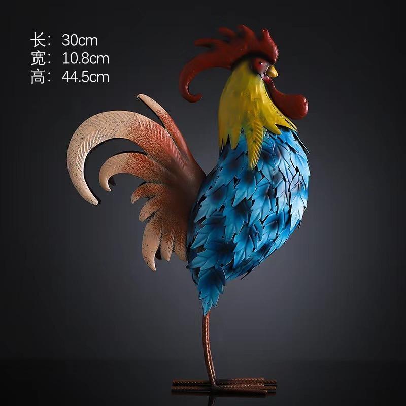 Cross Over for European Iron Art Creative Home Rooster Decoration Outdoor Garden Rooster Decoration Metal Home Accessories