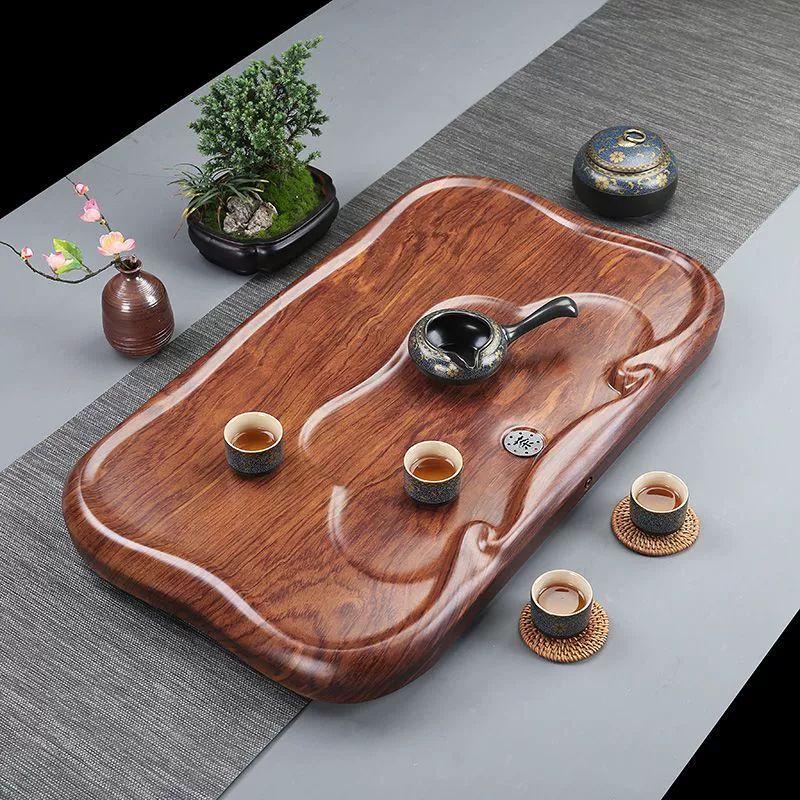 Handmade Ebony Wood Dragon Carving Tea Tray